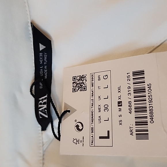 NWT Zara Oyster Cutout Linen Blend Dress, Size L - Picture 10 of 11